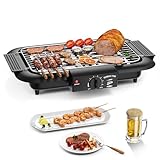 Mihoho Electric BBQ Grill, Smokeless Non-Stick Indoor/Outdoor...
