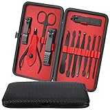 iSOUL Nail Clippers Manicure Set 12Pcs Men, Women Stainless Steel...