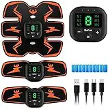 BuFan Abs Trainer, EMS Muscle Stimulator LCD Display & USB...