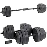 Hardcastle 30Kg Adjustable Dumbbell Barbell Weight Set - Black