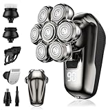 Electric Head Shavers for Men - 5 in 1 Electric Rotary Razor for...