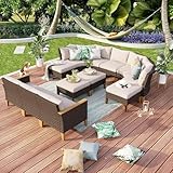 MFSTUDIO Garden Sofa Rattan Furniture Set, Updated Ribs, 20%...