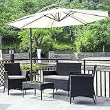 XEO HOME Rattan Garden Furniture Set 4 Pc Table and Chairs 4...