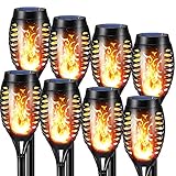 NEXVIN 8 Pack Solar Flickering Dancing Flame Lights Waterproof...